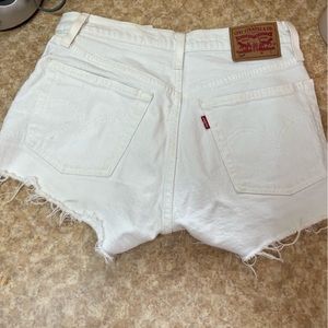 Levi’s 501 white denim shorts